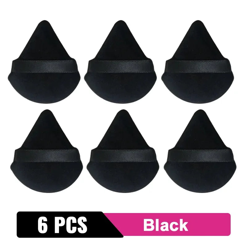 2/6Pcs Triangle Powder Puff Face Makeup Sponge Soft Velvet Cosmetic Puff Blender Beauty Foundation Sponge Make Up Accessories